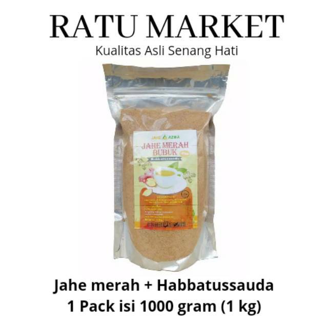 

JAHE MERAH AZWAN PLUS HABBATUSSAUDA 1000 gram / JAHE MERAH BUBUK INSTAN
