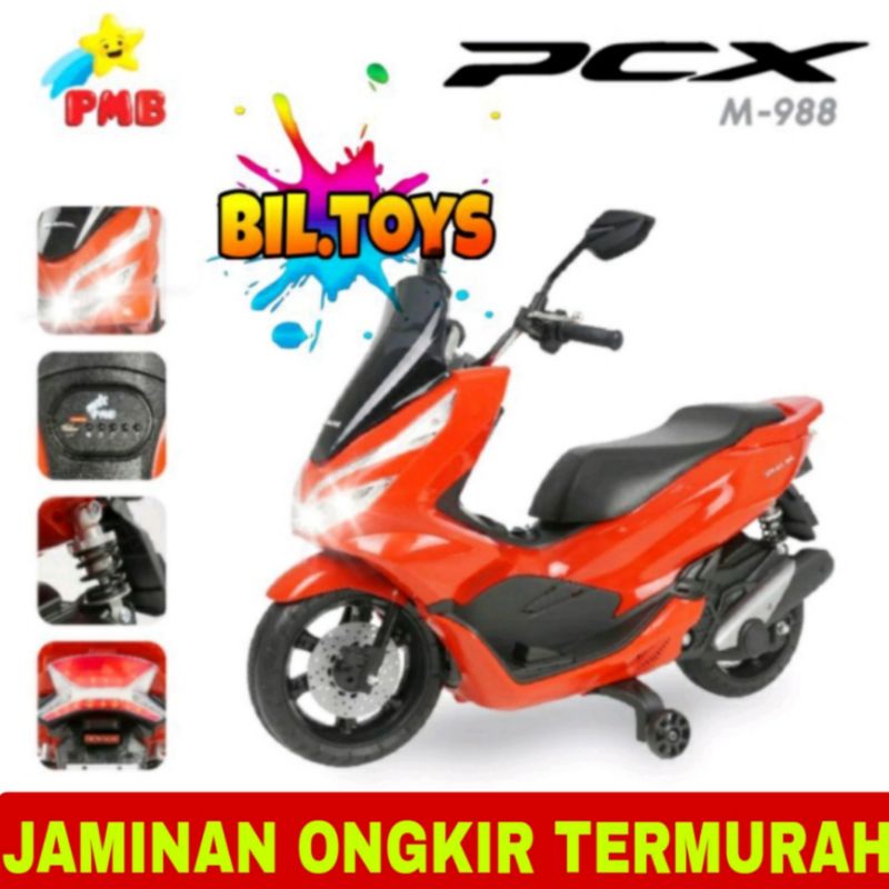 MOTOR AKI ANAK PMB 988 HONDA PCX PMB M988 MAINAN KENDARAAN TUNGGANG ANAK HONDA PCX LISENSI KADO ANAK