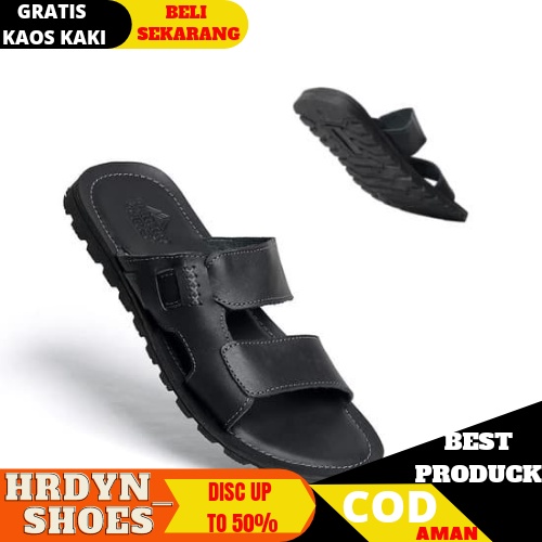 HDS X Diger Sandal Jepit Flipflop Pria Kulit Asli - Sendal Japit Cowok Laki-laki Original