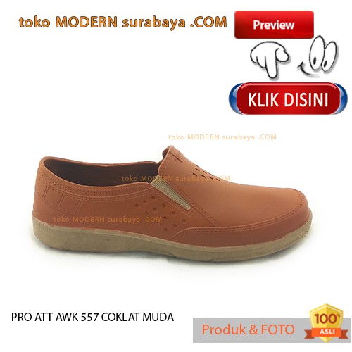 PRO ATT AWK 557 COKLAT MUDA sepatu pria casual slip on karet