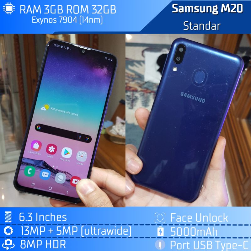M20 3/32 GB Resmi Murah SEIN Samsung Galaxy Indonesia Seken Second Original