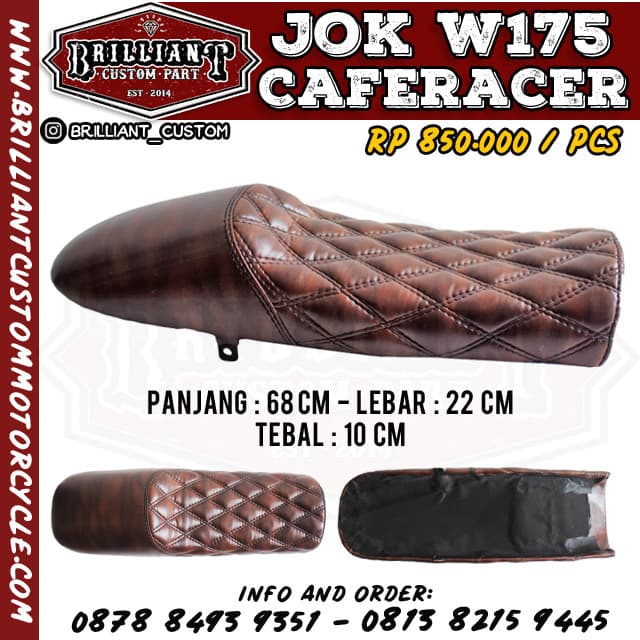 JOK CUSTOM CAFERACER - KULIT PREMIUM. UNTUK KAWASAKI W175