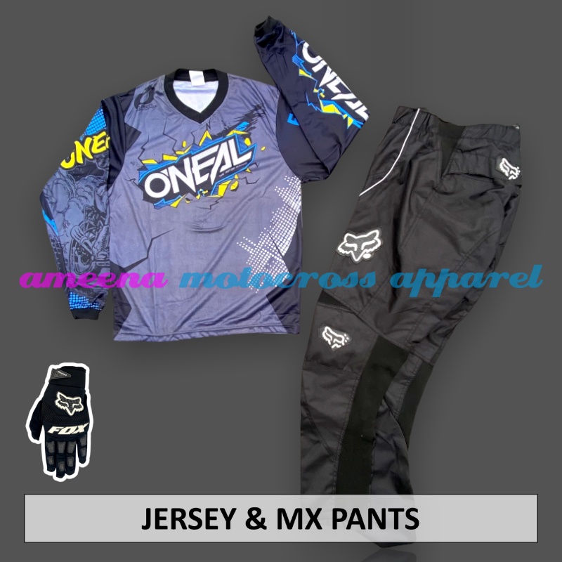 Jerseyset - Jersey set Trail - Jersey &amp; Celana Motocross - Jersey Trabas - Jersey Stelan MX Cross - Satu Set Jersey &amp; Celana - Jersey Lokal - Celana Cordura - ONCT1001-F41