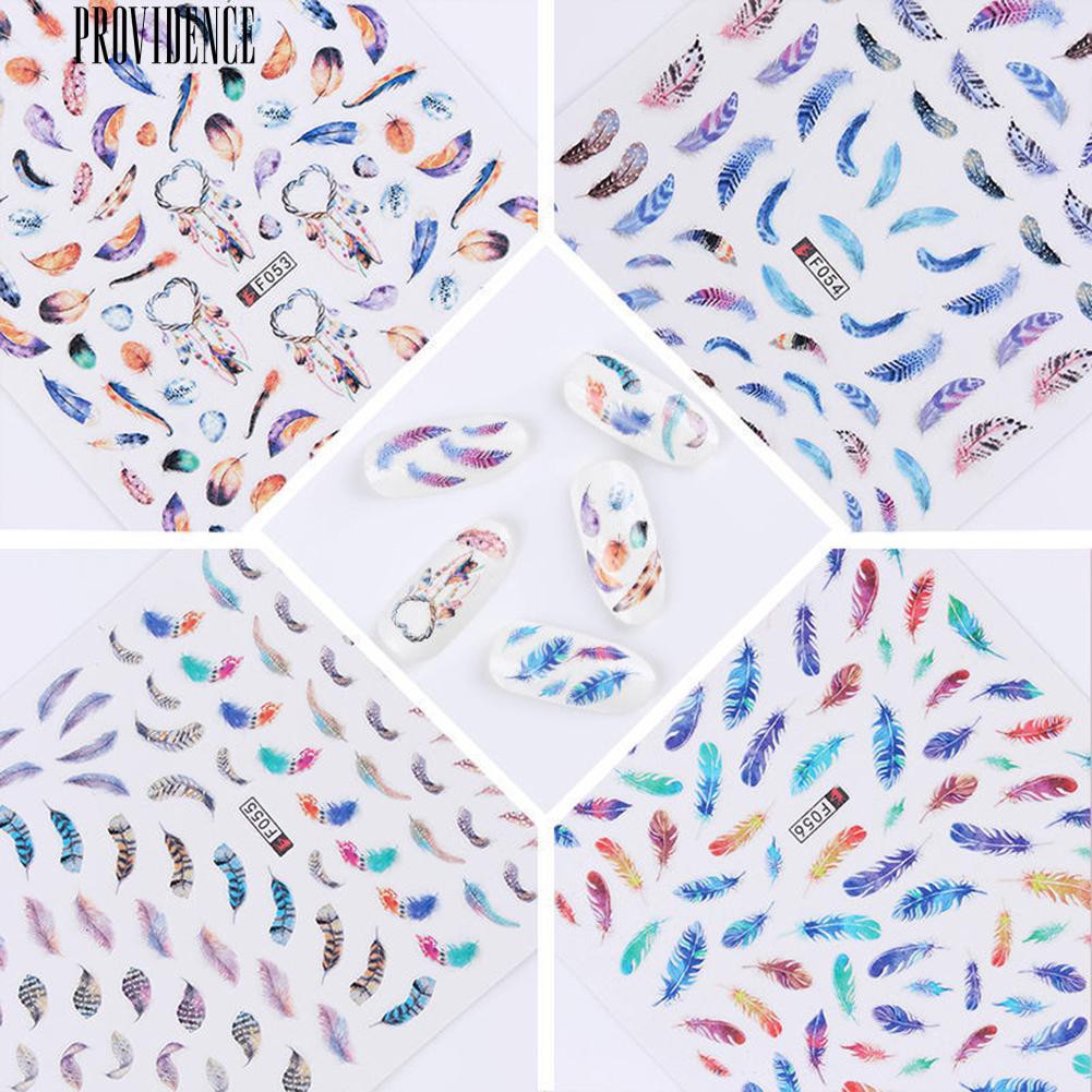 [Bayar Di Tempat] 1 Lembar Dream Catcher Feather Decals Nail Art Stiker Tips DIY Manicure Tools