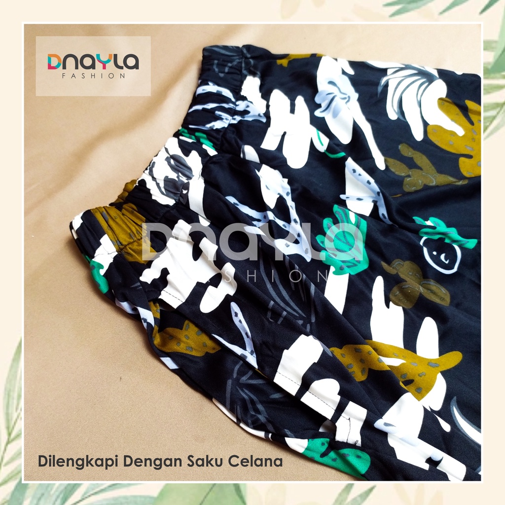 Daily Set Baju Tidur Piyama One Set Setelan Baju Wanita Motif Kaktus