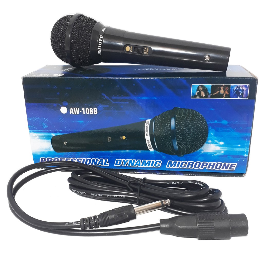 Aiwa Microphone Karaoke Kabel AW-108B mic kualitas bagus