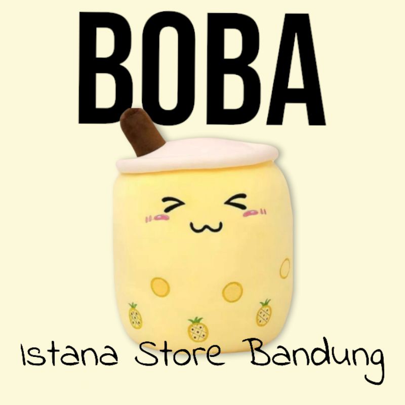 Boneka Boba Bubble Milk Tea Lucu Bahan Yelvo Tinggi 35CM Label SNI