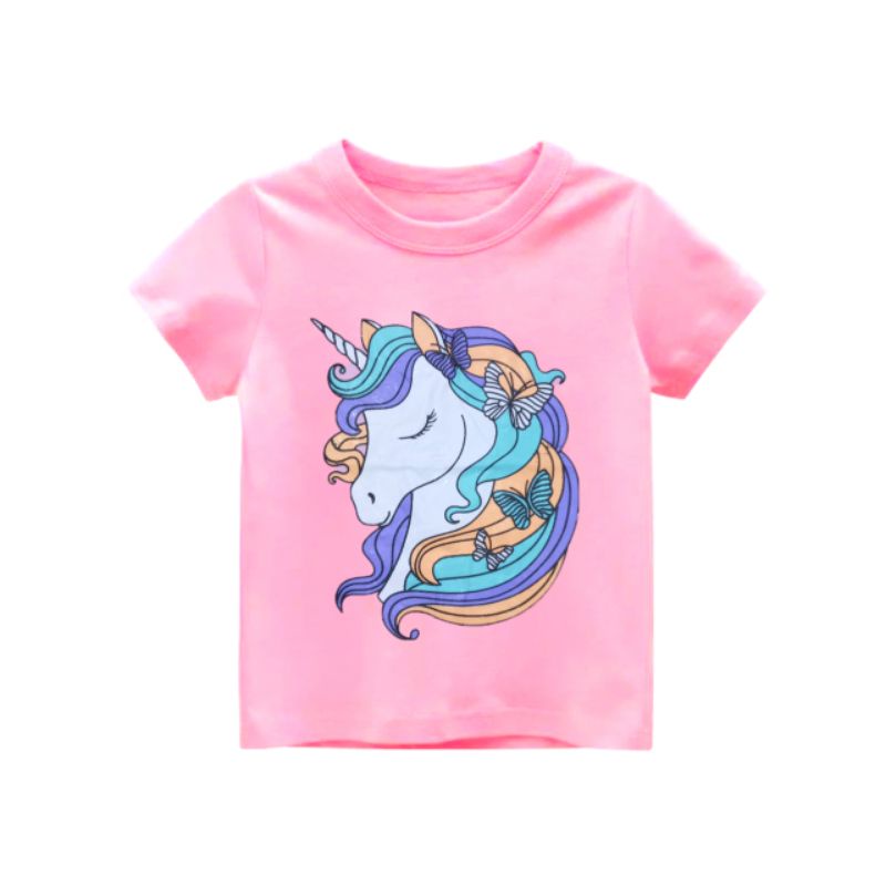 kaos anak perempuan motif kuda poni/atasan anak perempuan motif kuda poni/kaos kuda poni