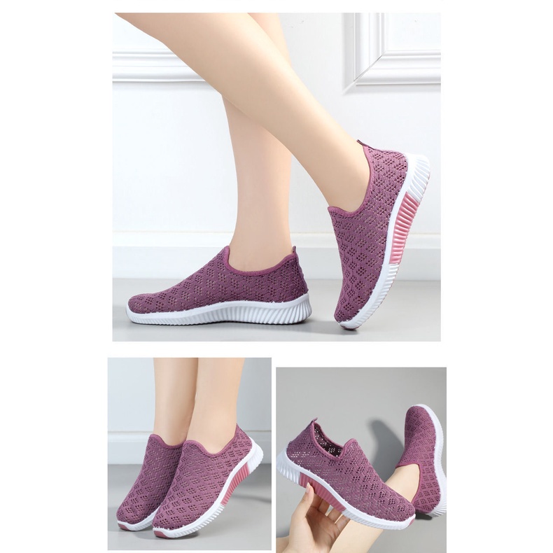 ❀ Chingu ❀ SEP009 (Tanpa Kotak) Sepatu Sneakers Wanita Lubang Lubang Kecil Ringan Sporty Model Korea Fashion Casual Olahraga Santai Sport Import