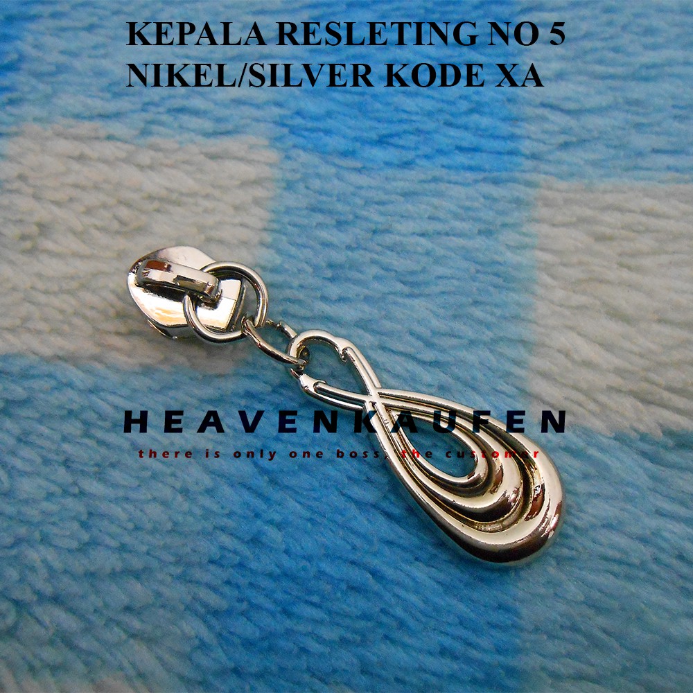 Kepala Resleting / Kepala Zipper No 5 Nikel Silver Variasi Bagus Kode XA