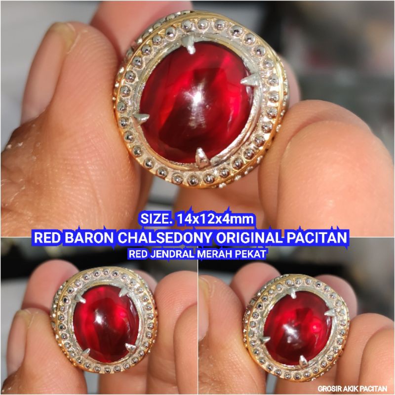 RED BARON CHALSEDONY ORIGINAL PACITAN MERAH PEKAT SERAT SULAIMAN