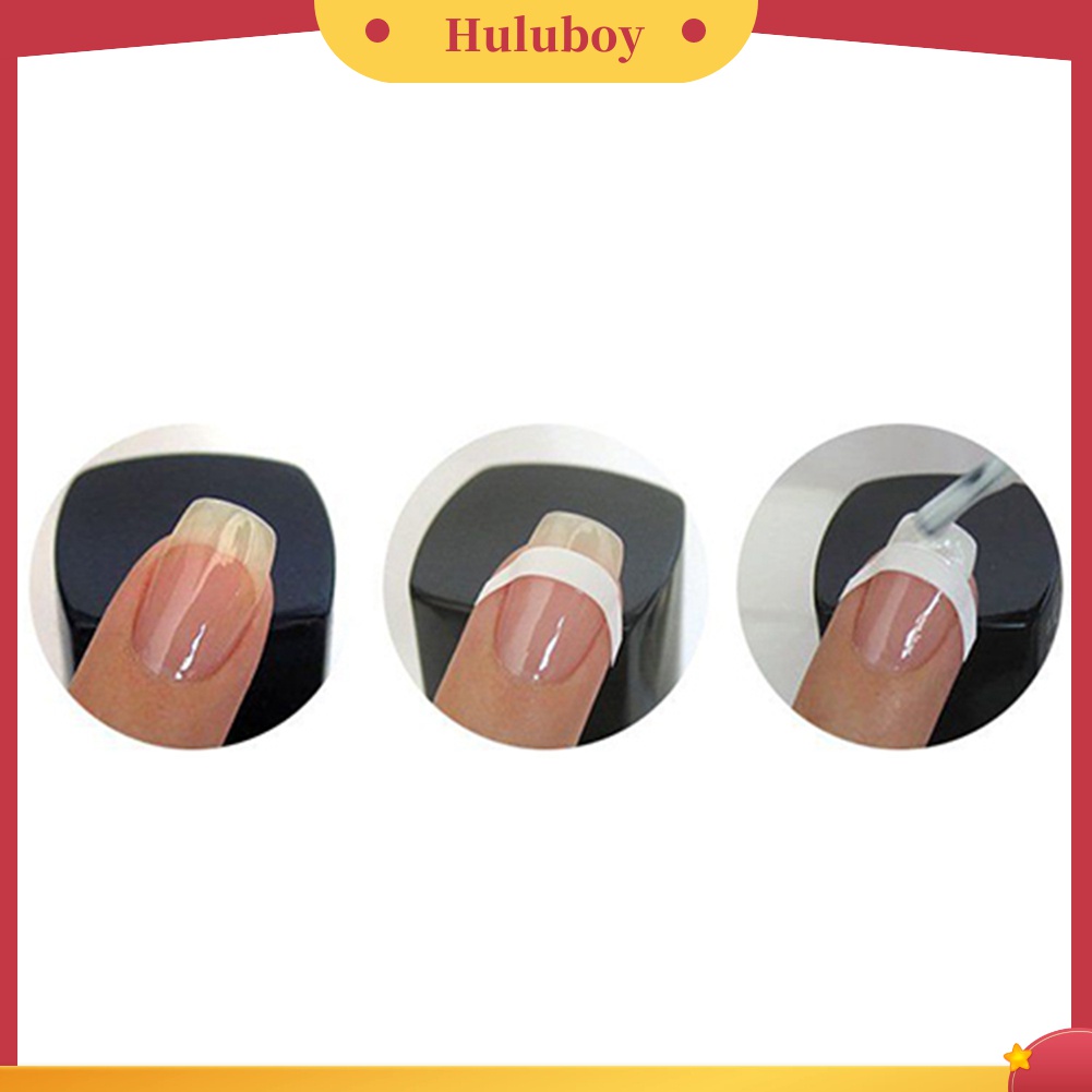 Huluboy Huluboy♡ 5 Lembar Stiker Stensil Panduan Untuk French Manicure DIY