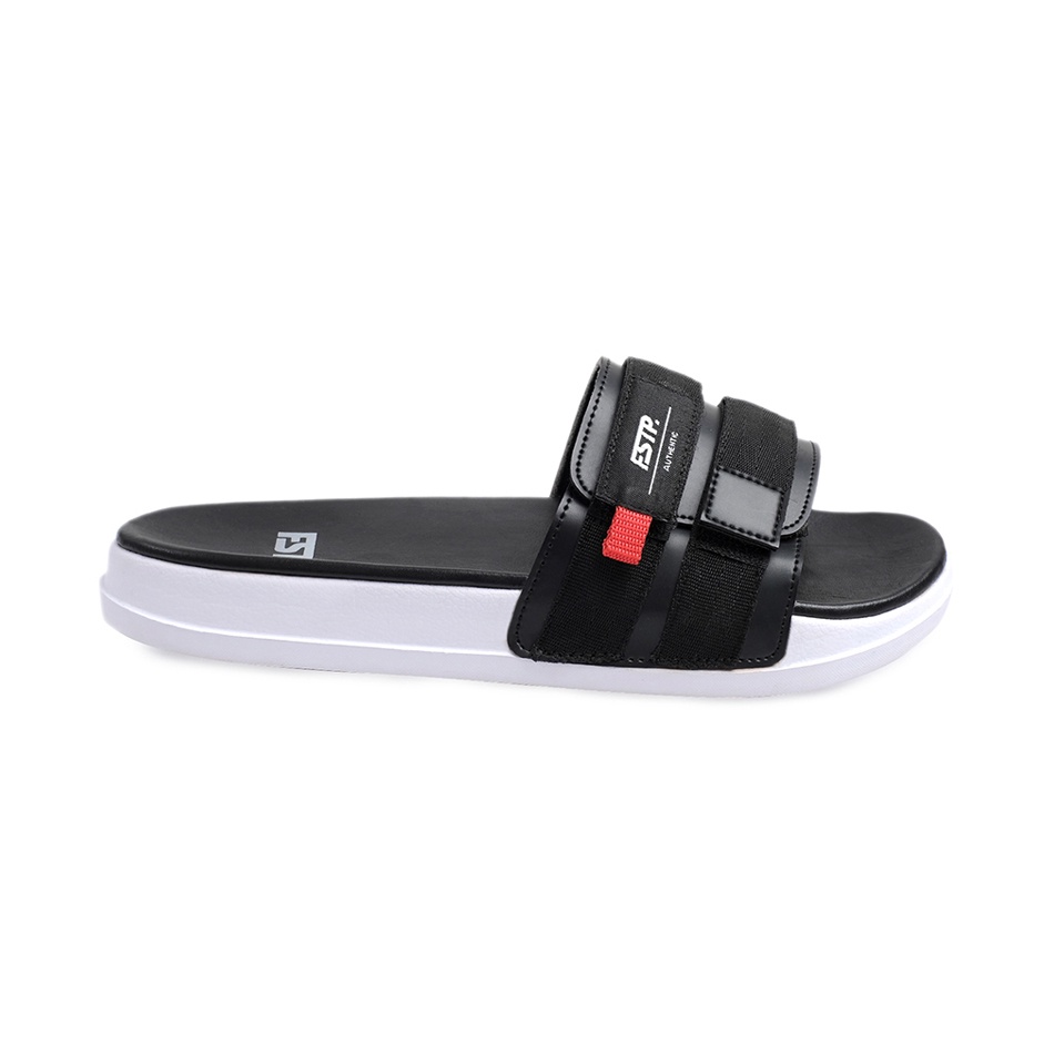 STEREO BLACK WHITE ORIGINAL x FOOTSTEP Sandal Casual Hitam Putih Pria Sendal Slide Jalan Santai Harian Slippers Hangout Main Kondangan Lebaran Slop Selop Karet Premium Slip On Remaja Dewasa Flip Flop Kerja Formal Sport Men Footwear Keren Terbaru Kekinian