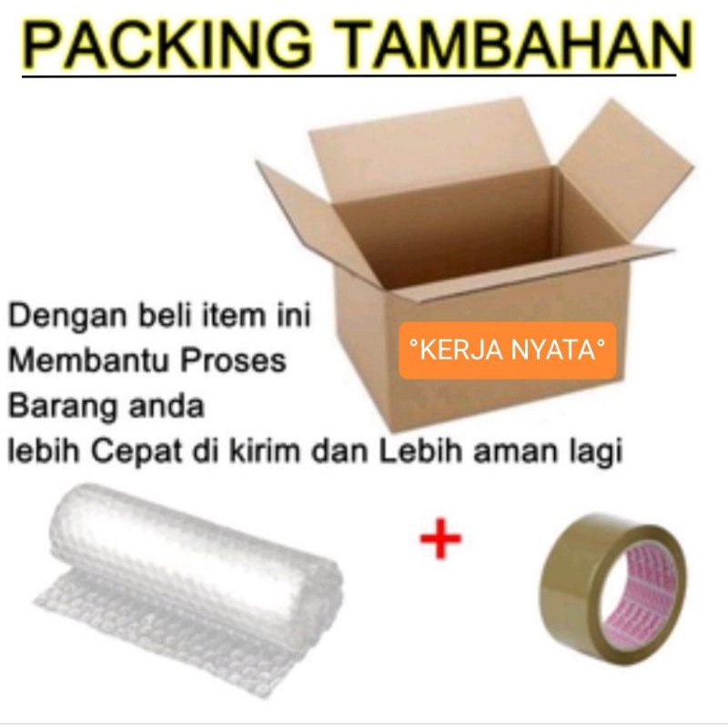 

Packing Kardus + Bubble Wrap + Lakban Selotip lebih aman & Proses Cepat Kirim