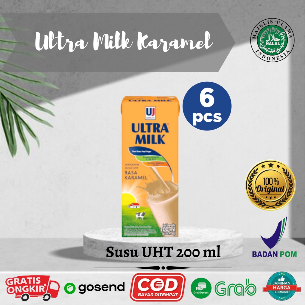 Jual Susu Ultra Milk Susu Uht Karamel 6 X 200ml Shopee Indonesia 0947