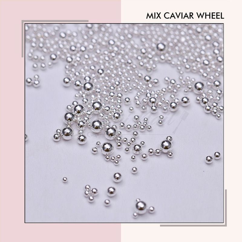 Mix caviar wheel nail art caviar hiasan kuku