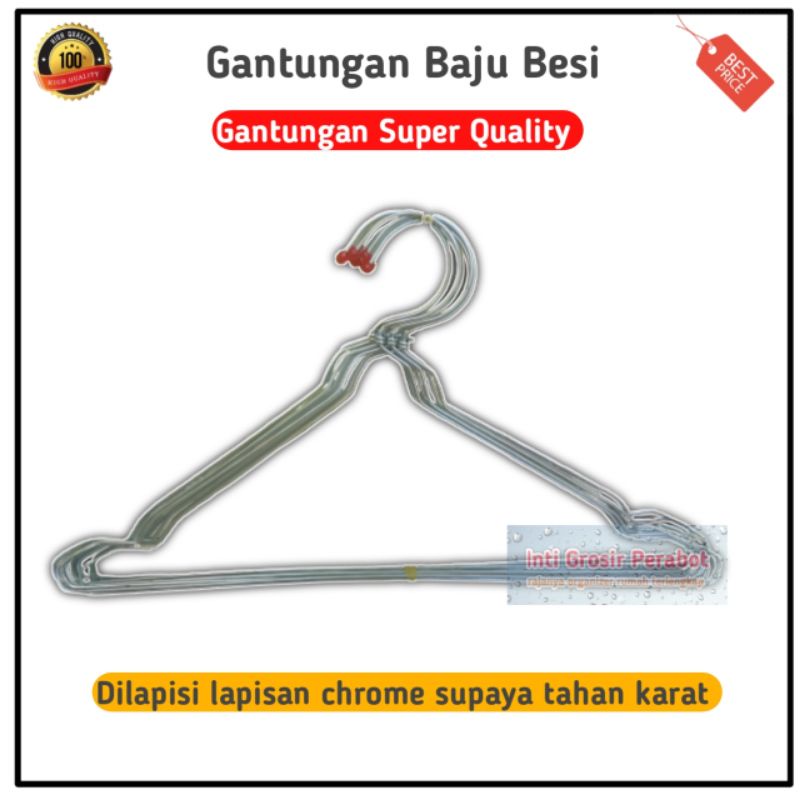 gantungan hanger henger hengger anger tempat rak jemuran pakaian baju dewasa stainless stenlis besi 