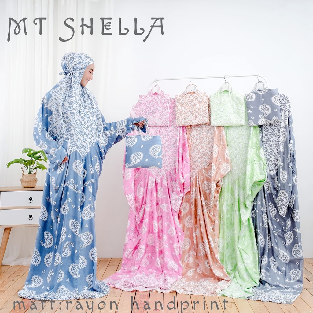 Mukena Bali Dewasa Terusan Standart Terbaru Katun Rayon Motif Bunga Batik