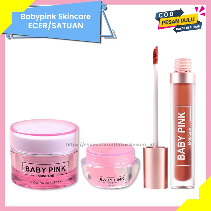 Glowing Day Cream &amp; Soothing Gel &amp; Babylip Nude Love Baby Pink Skincare Original BPOM