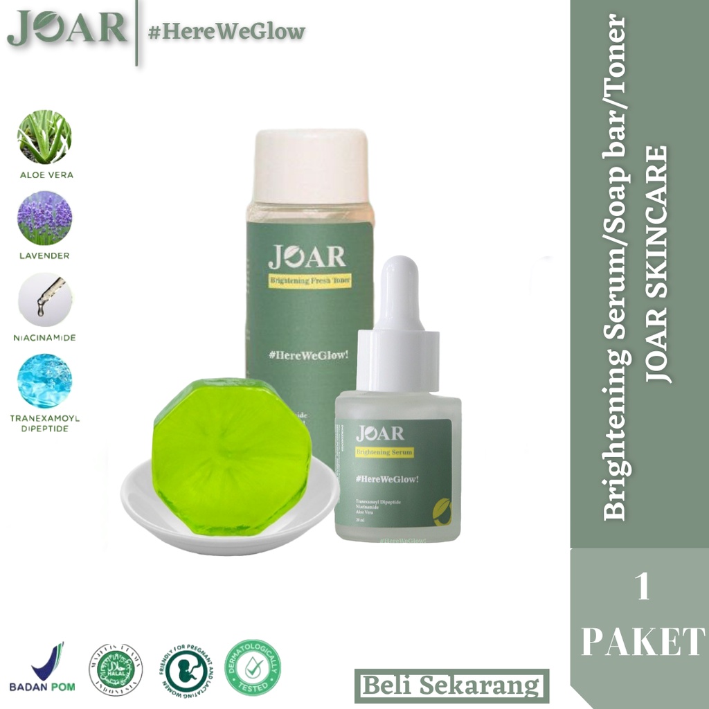 Joar Skincare Paket Brightening Series Sabun Toner Serum Day Cream