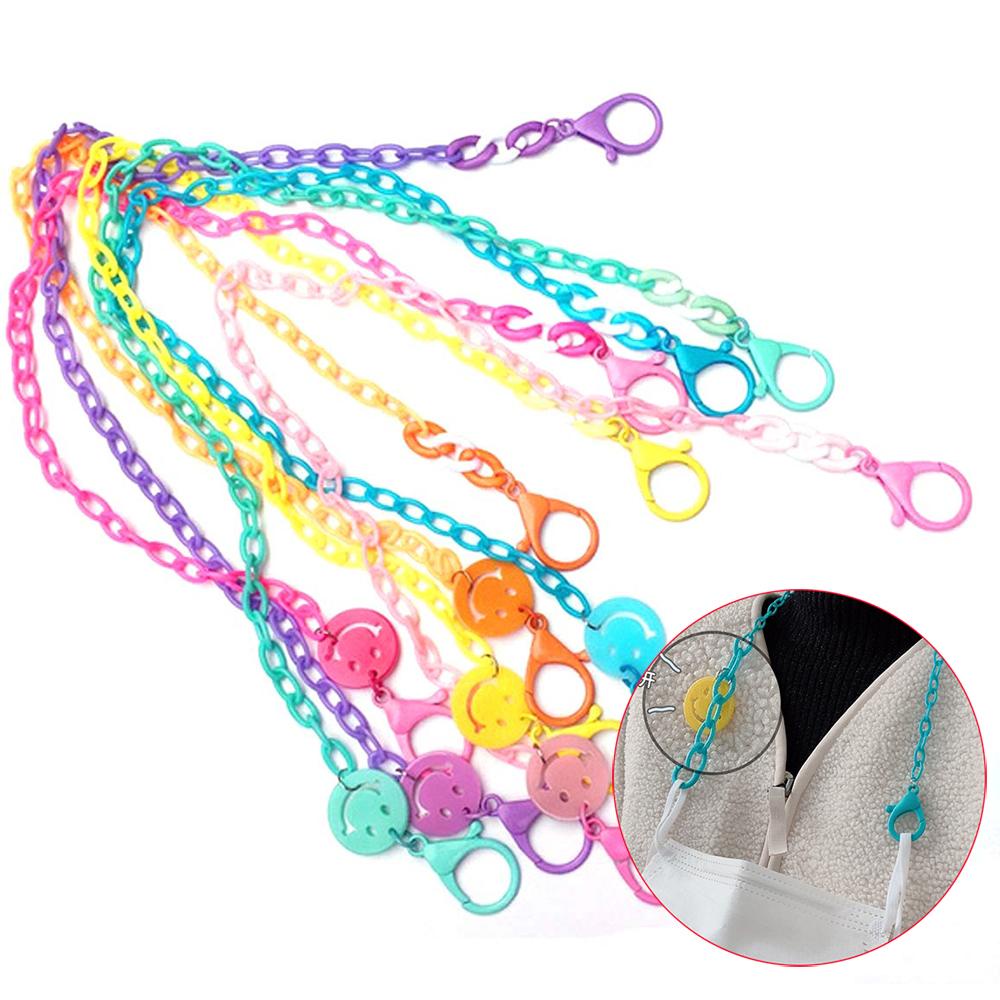 [Elegan] Smile Masker Rantai Lucu Anti-Hilang Kartun Akrilik Kacamata Lanyard