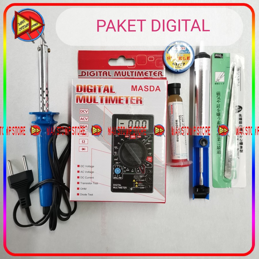 Paket Alat Solder Kit Set Lengkap Multitester