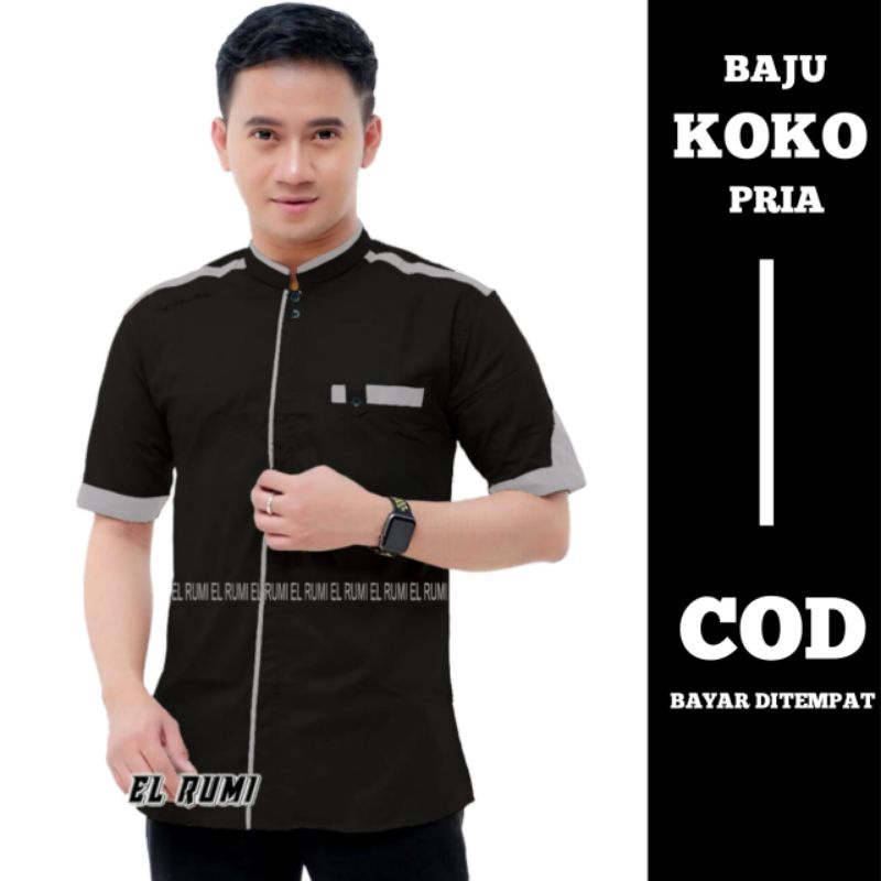 Baju Koko Pria Lengan Pendek - Kemeja Lengan Pendek - Kemeja Alisan Koko Dewasa Motif Yusinsun