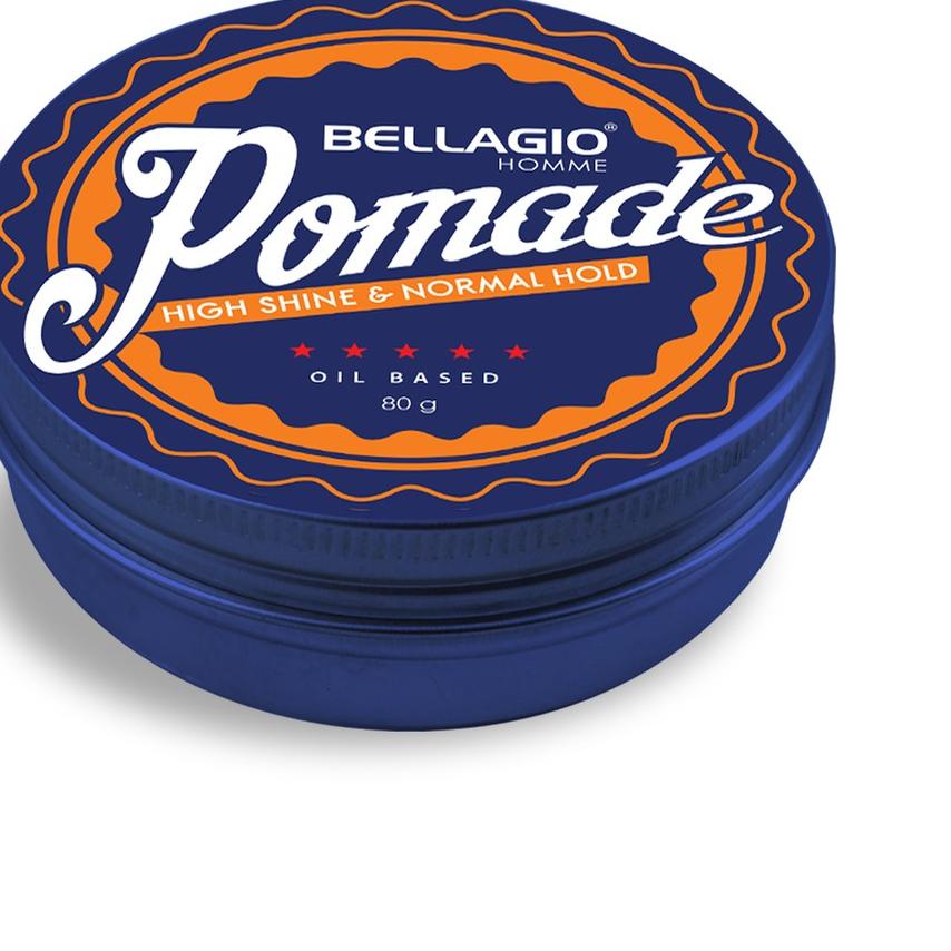✯ BELLAGIO Homme Pomade High Shine & Normal Hold (Orange) 80gr Oil Based ➫