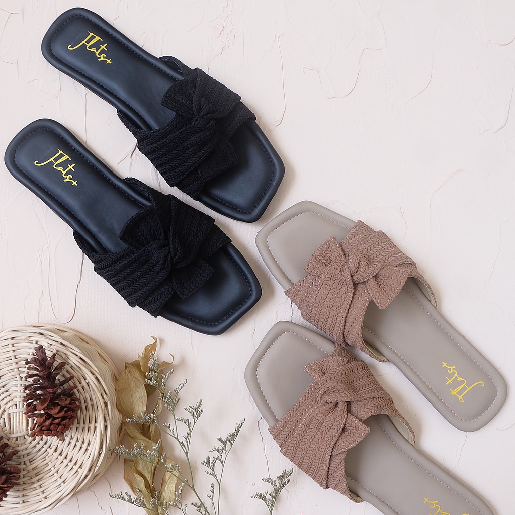 Flatsplus-Sandal Teplek Bigsize wanita 41 42