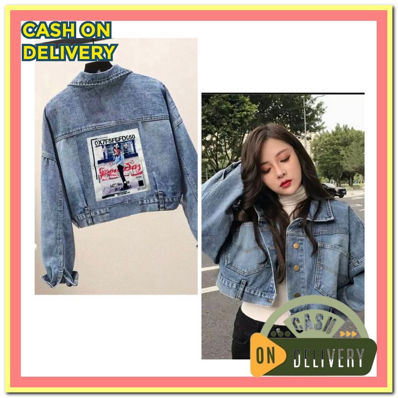 Jaket Wanita Korea Import Cwe Distro Cewek Jins Jaket Levis Jaket Jean Jaket Jeans Crop Gilrs Street