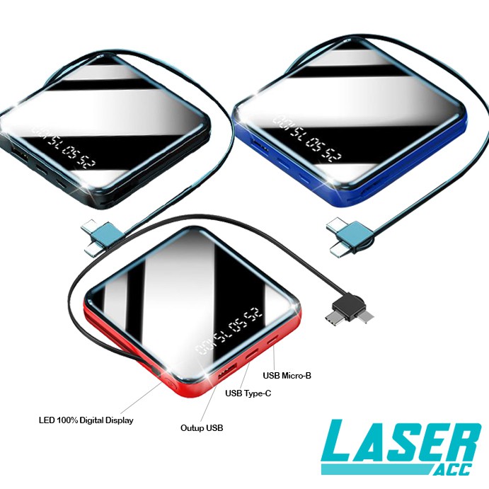 [NEW] Powerbank Laser DL09 10000mAh Full Screen With Bracket PowerBank Garansi 1 Tahun