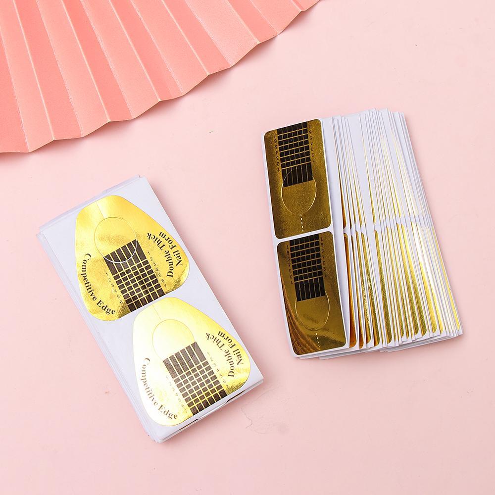 50 / 100PCS Cetakan Extension Kuku Palsu Gaya Perancis Profesional