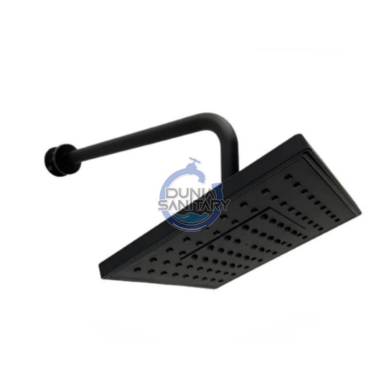 Wall shower Kotak dan Bulat Hitam Black Rain shower 8inchi