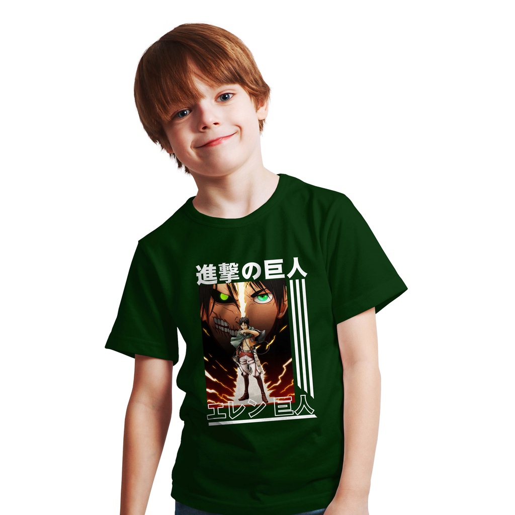 T-SHIRT KIDS ANAK ANIME EREN YEAGER SCOUTING LEGION SNK/AOT UNISEX