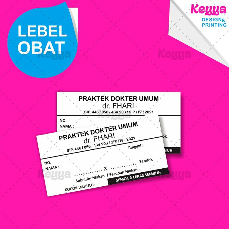 

Stiker Etiket Label Obat Ukuran 4x8 Cm