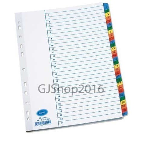 

Pembatas File A4 31 Lembar 1-31 Divider Bantex 6242 Devider