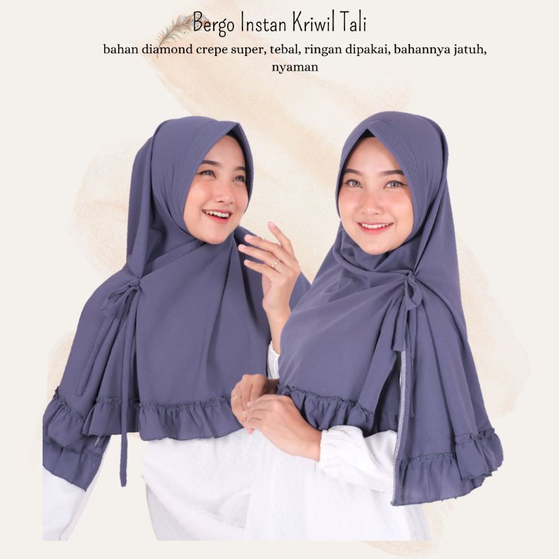 Jilbab Instan KRIWIL TALI khimar kedurung instan afra abika