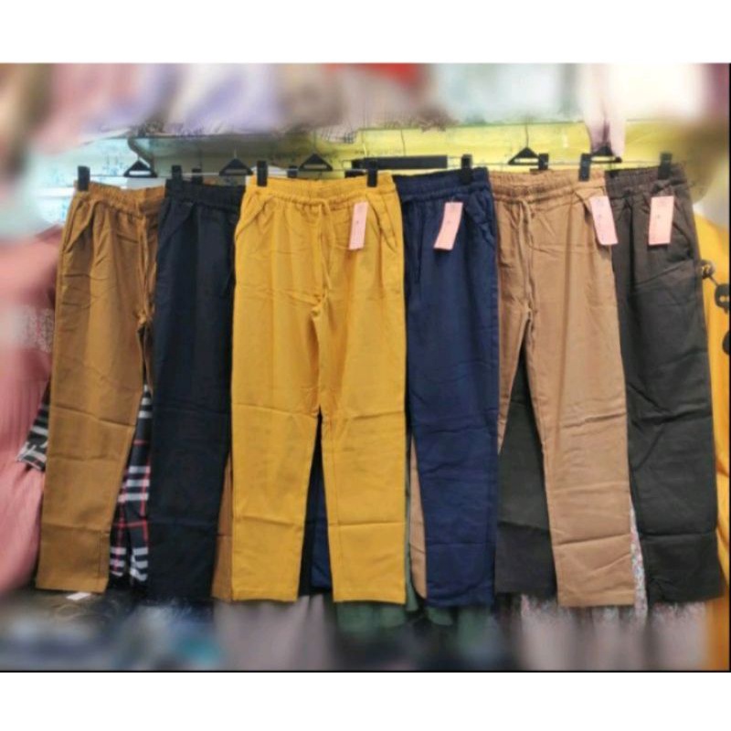 CELANA PANJANG WANITA BAGGY TEBAL STANDAR JUMBO SIMPLE ME
