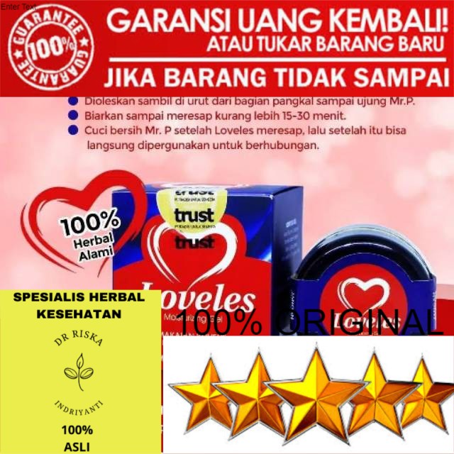 100% ASLI ASLI (STOK TERBATAS) Loveless Mousturizing Gel - Loveless Herbal Alami Original Pembesar P