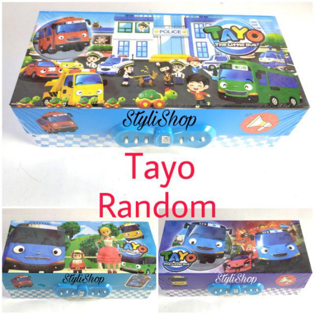 Kotak Pensil Kode / Sandi 3 Tingkat SQW095, Tempat Alat Tulis dengan Kode-Tayo Random