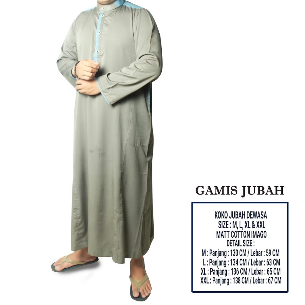 Koko Jubah Dewasa/ Jubah Pria Remaja Dewasa Pakistan/ Gamis pria Busana Muslim Lengan panjang /Jubah Pria Premium [cod]