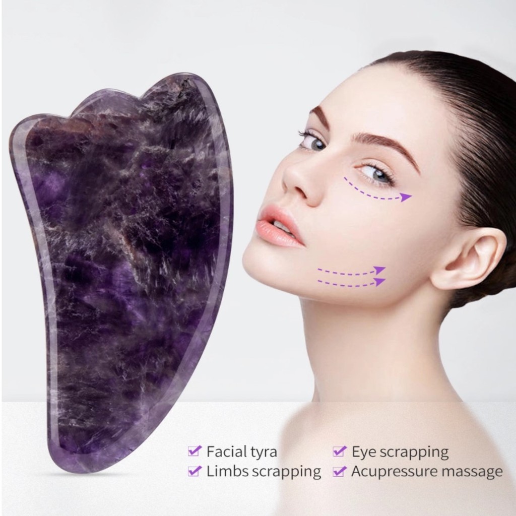 Gua Sha &amp; Roller Facial Massage - Amethyst