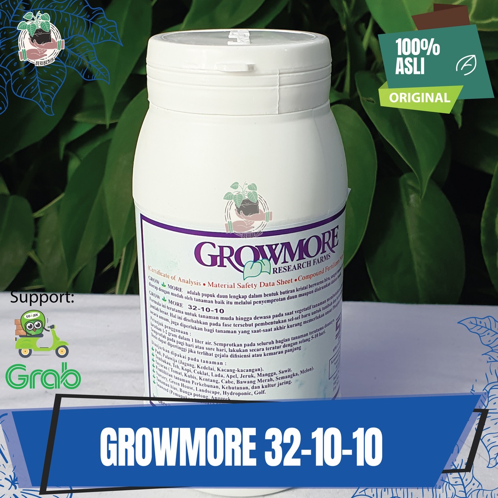 Pupuk Tanaman Hias Bunga Buah Daun NPK Growmore All Varian Botol Original Kemasan Pabrik Vitamin Nut