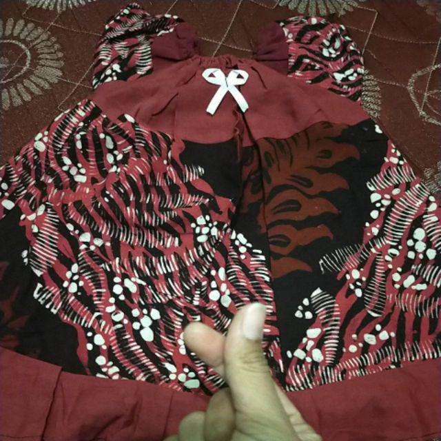 (cod) Setelan Perca Batik Anak Perempuan Cewek 1-5 Tahun Murah Kekinian Grosir