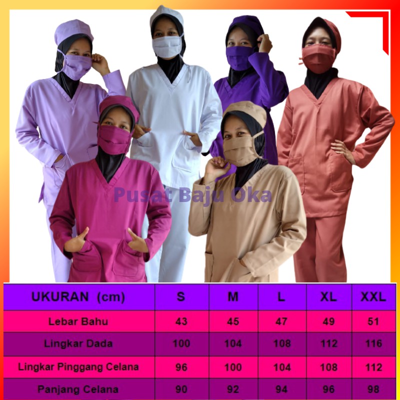 Baju OK /Baju Jaga Perawat Baju Ok Lengan Panjang Baju Ok Petugas Medis Baju Jaga Dokter