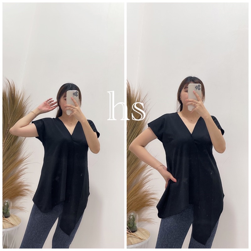 BLOUSE VALERIE SCUBA FIT XXL /SCUBA TEBAL/BLOUSE SCUBA HALUS OVERSIZE-Hitam
