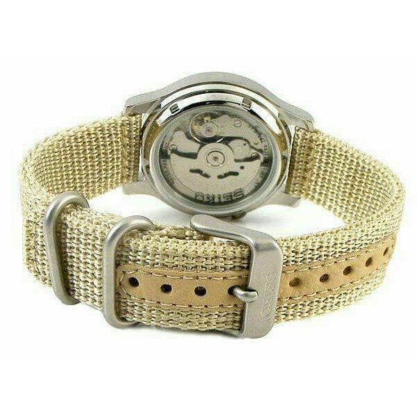 Jam Tangan Seiko 5 SNK803K2 Military Automatic Beige Nylon Strap