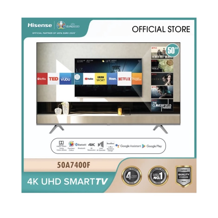 HISENSE 50 inch 4K UHD Android Smart TV Model 50A7400F
