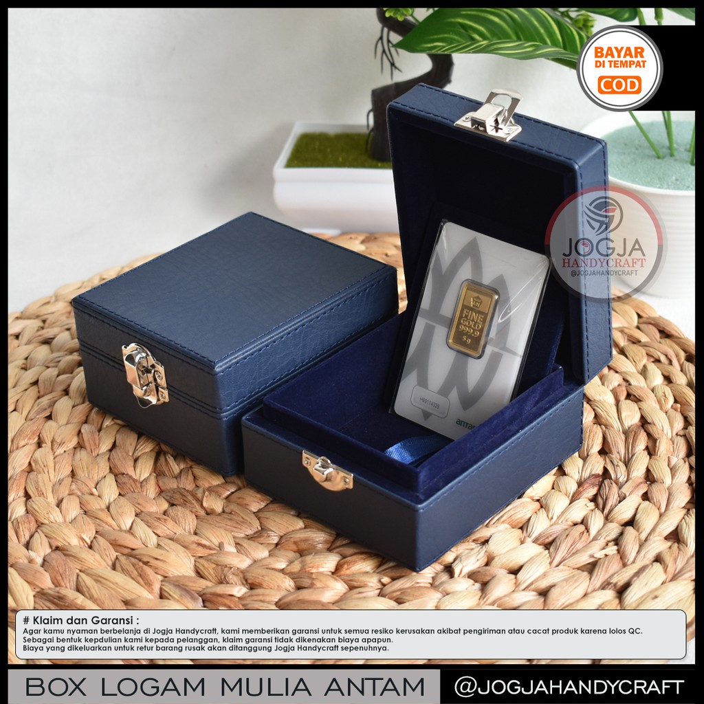 Premium Box Logam Mulia Antam Berjahit / Kotak Tempat Emas Antam CertiEye / Kotak Emas Batangan UBS