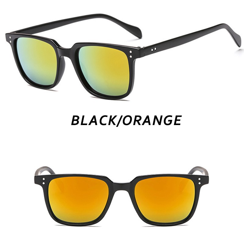 (YUZHU) COD Pria Kacamata Hitam Gaya Retro Small Square Kacamata Men Sunglasses UV400 Protection